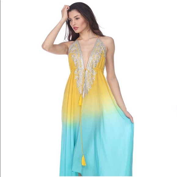 Crystal Teal Ombre Dress